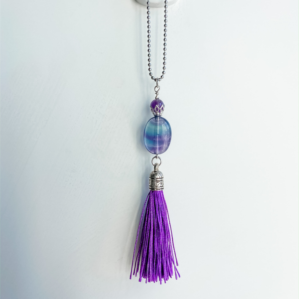 Car charm fluorite tassel