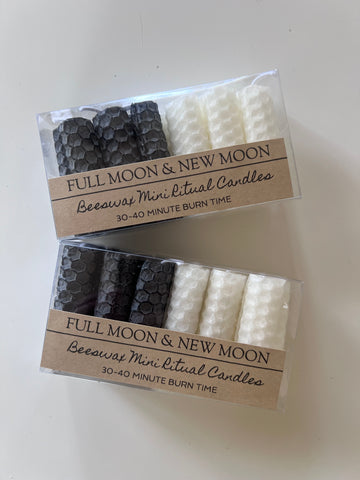 Beeswax full/new moon ritual candles (12 pack)