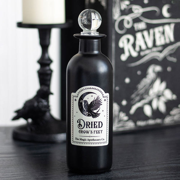 Glass Potion Bottle Dried Crow's Feet Decorative