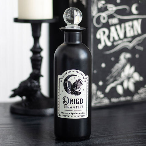 Glass Potion Bottle Dried Crow's Feet Decorative