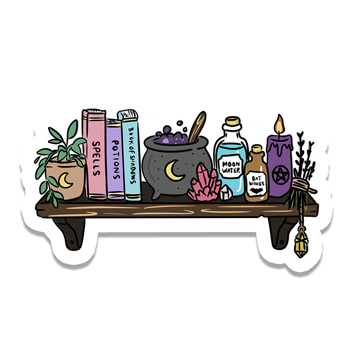 Vinyl Sticker : Witchy bookshelf