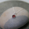 Birthstone necklace claw setting JANUARY sterling silver