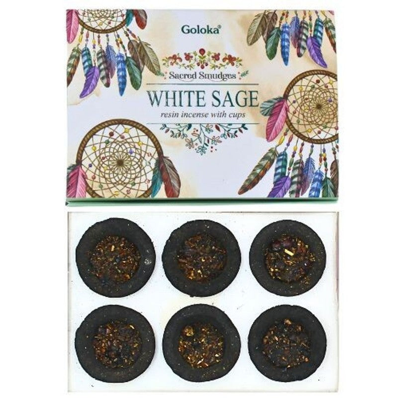 Goloka White Sage Resin Charcoal Cups