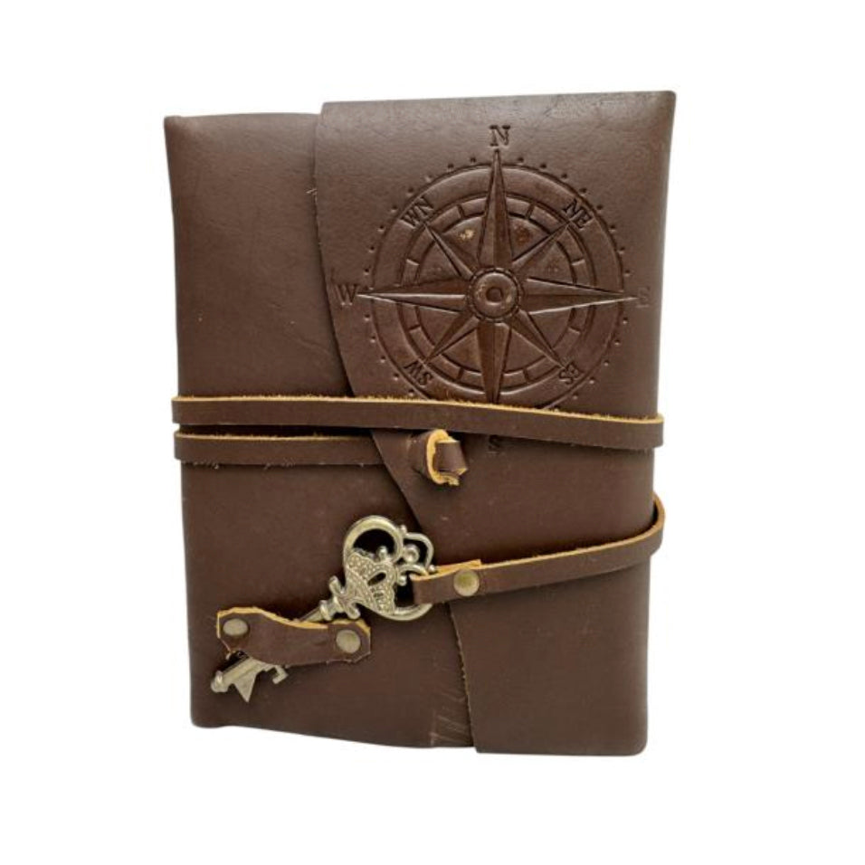 Leather Journal Compass with Key