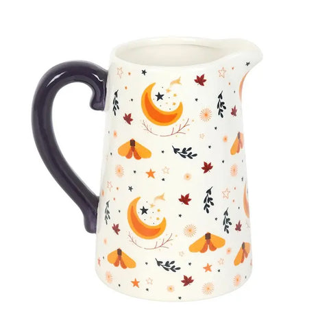 Jug Autumn Magic Harvest Moon Print Ceramic Fall Flower