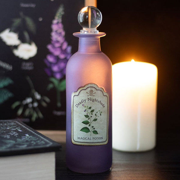 Glass Potion Bottle Deadly Nightshade Decorative