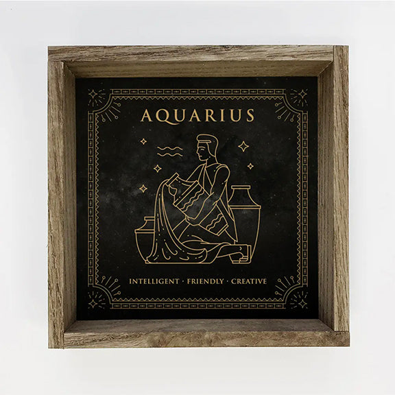 Zodiac Horoscope Sign Canvas/Wood Wall Art - Aquarius