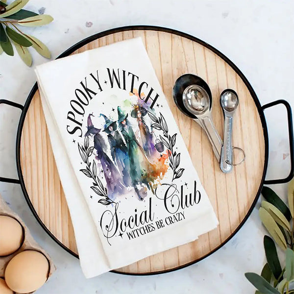 Tea Towel Spooky Witch Club