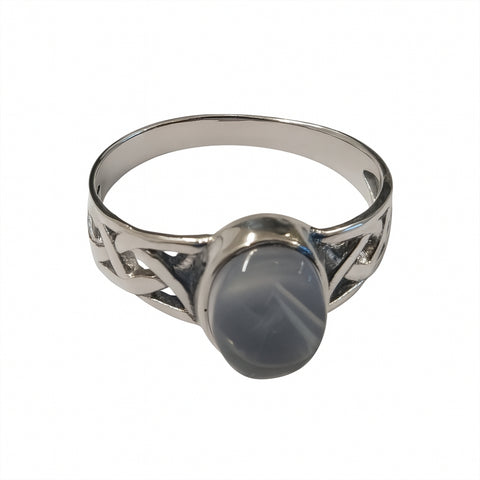 Ring moonstone knot band sterling silver