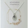 Birth Flower Necklace: November sterling silver