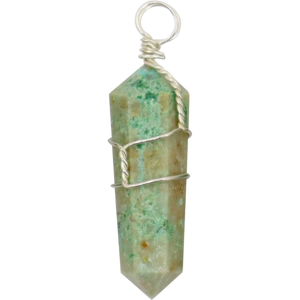 Pendant wire wrapped Turquoise point