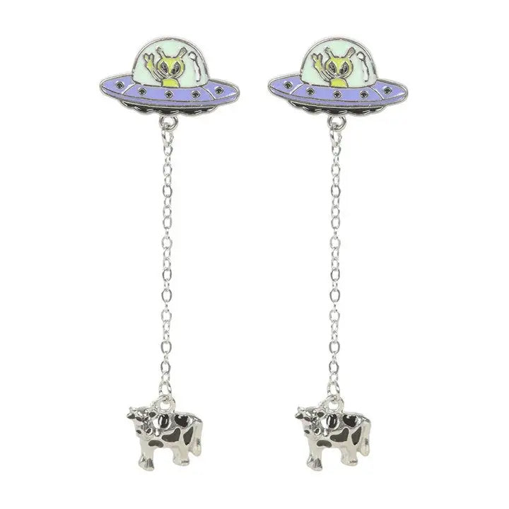 Earrings alien abduction glow in the dark