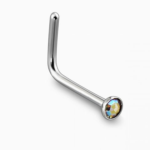 Nose Pin Aurora Borealis 1.5mm, 2mm Gem 