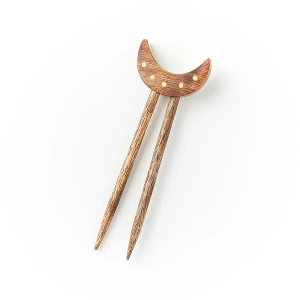 Jyotisha Crescent Moon Wood Hair Pin