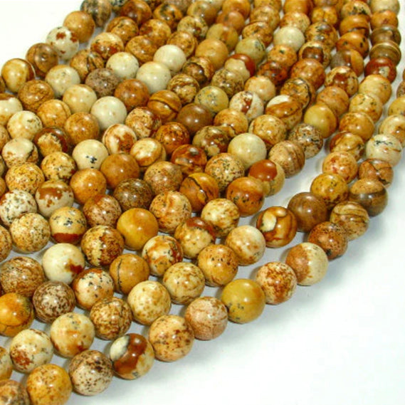 Beads 8mm Picture Jasper