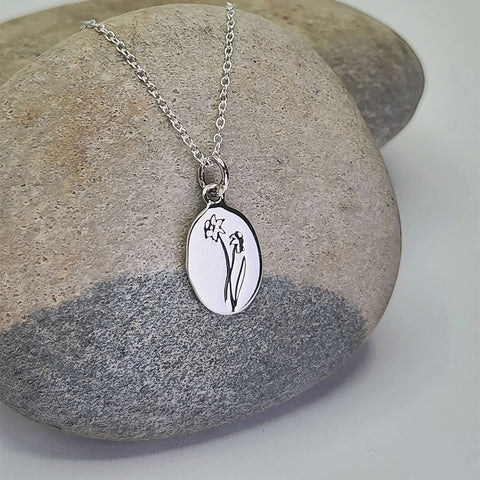 Collier Fleur de Naissance : Mars en argent sterling