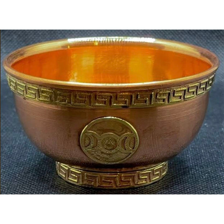 Tibetan Copper Bowl: Triple Moon