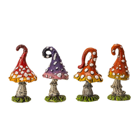 Mini mushrooms set of 4