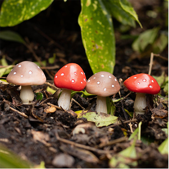 Set of 4 Mini Mushroom Plant Pot Pals