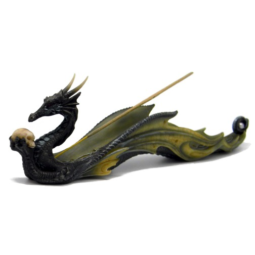 Incense Burner Dragon w Skull