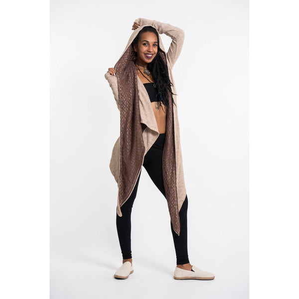 Hoodie Shawl Cardigan - Brown