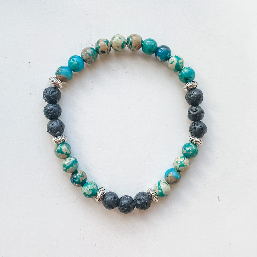 Sagittarius 6mm astrology bracelet - Aqua Terra Jasper