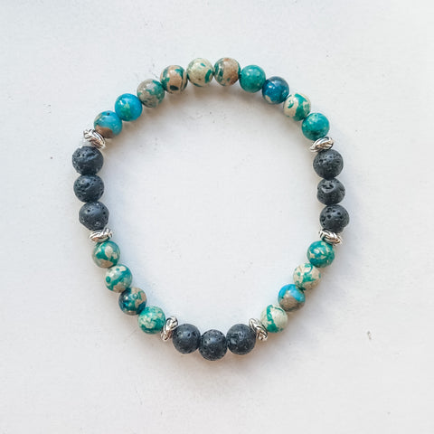 Bracelet astrologie Sagittaire 6mm - Aqua Terra Jasper