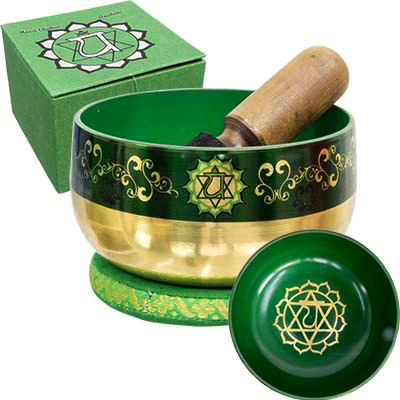 Singing bowl 5” heart chakra green