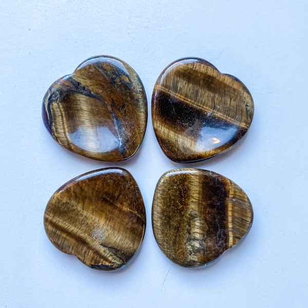 Heart Thumb Stone - Tiger Eye