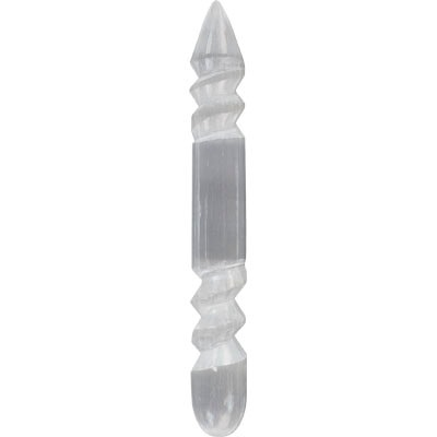 Selenite Spiral Wand 8”