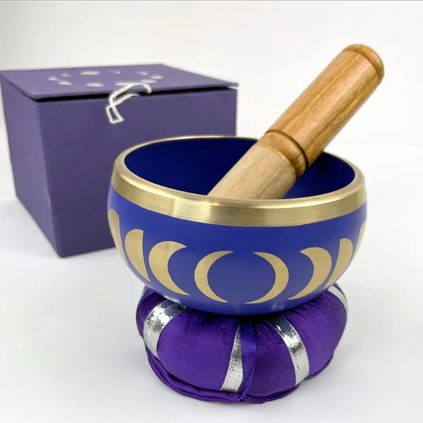 Singing Bowl Set Purple Moon Phase Brass