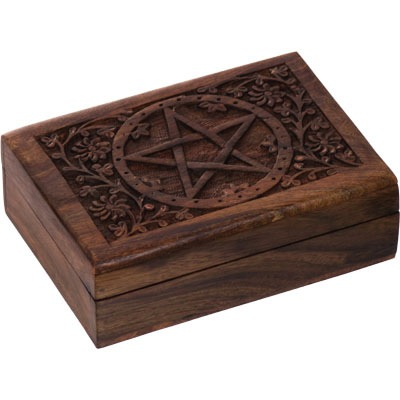 Box Wood Filigree Pentacle 5” x 7”