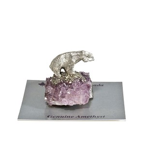 Pewter bear on amethyst chunk