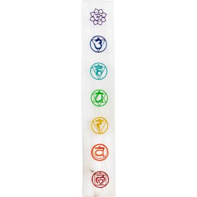 Selenite Charging Plate - 7 chakras colour