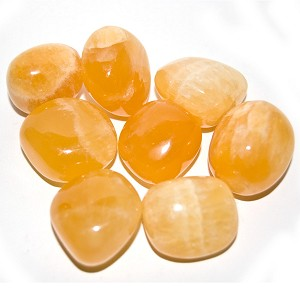 Orange calcite tumbled