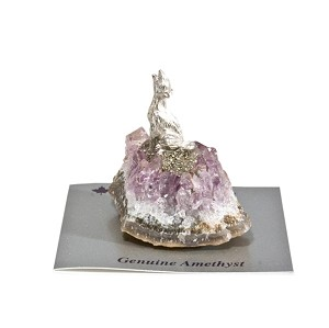 Wolf pewter on Amethyst chunk