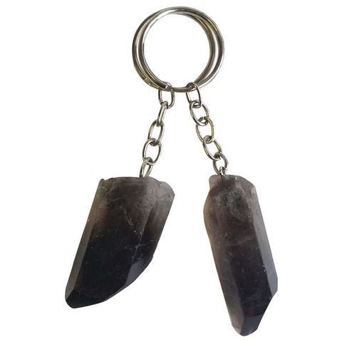 Key Chain smoky quartz point