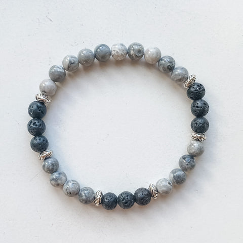 Bracelet astrologie Gémeaux 6mm - Jaspe Picasso