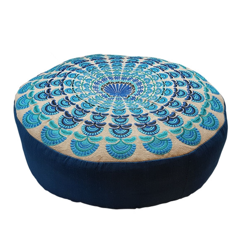 Meditation Cushion Blue Peacock