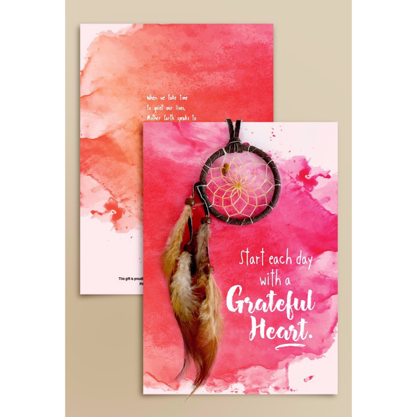 Greeting Card Dream Catcher Red Splash