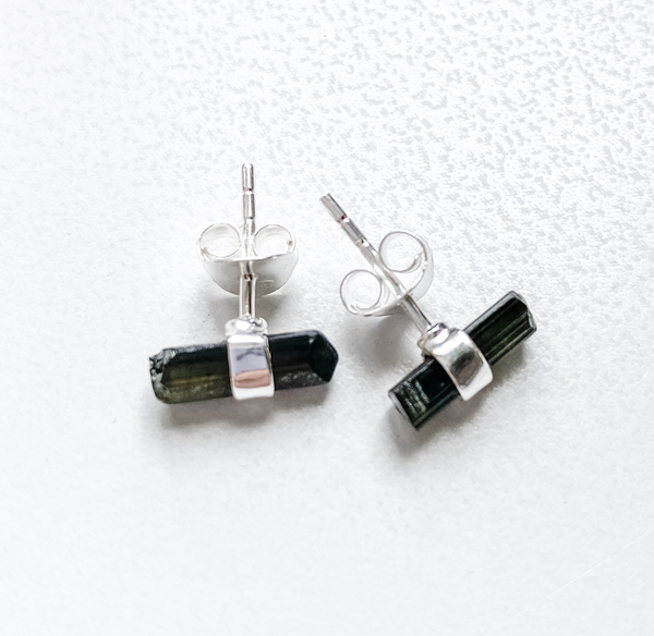 Earring  tourmaline sterling silver