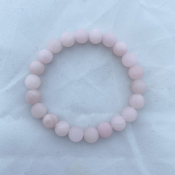 Bracelet 8mm matte rose quartz round bead