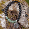 Chakra bracelet aventurine & lava heart