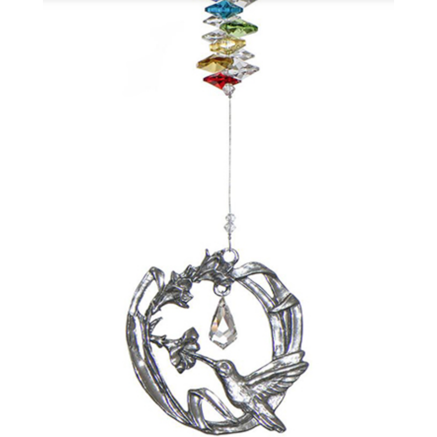 Pewter hummingbird suncatcher