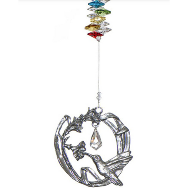 Pewter hummingbird suncatcher