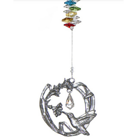 Pewter hummingbird suncatcher