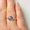 Ring tourmaline quartz side oval sterling silver