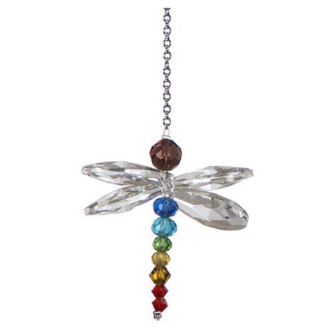 Dragonfly chakra crystal on chain