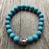 Bracelet 8mm matte dyed howlite w/Buddha bead