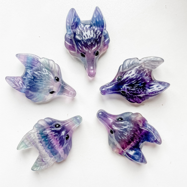 Fluorite wolf bead